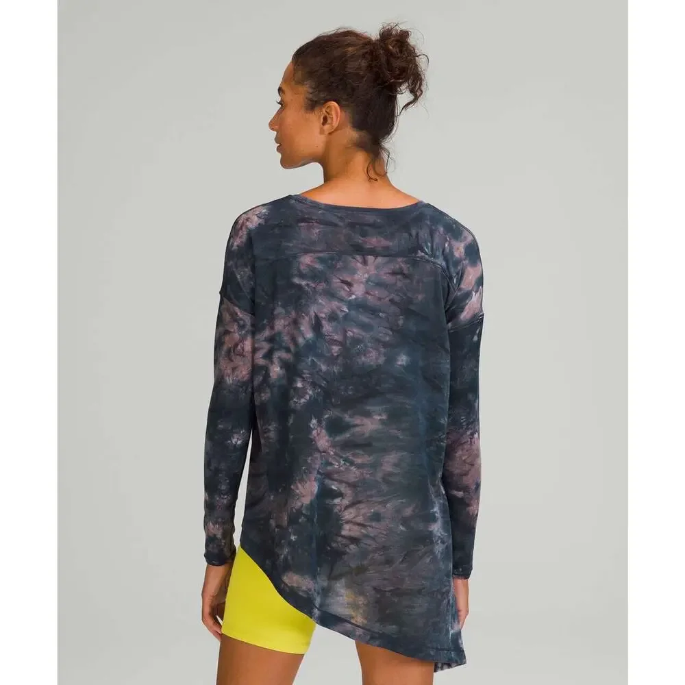 Lululemon To The Point Long Sleeve Top Size 4 Tie Dye Lightweight Active Lounge - Picture 10 of 16